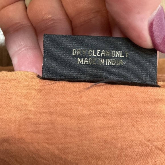 Farris Silk Rust Pumpkin Velour Beaded Table Runner 94"x15" Fall Thanksgiving - Picture 5 of 8